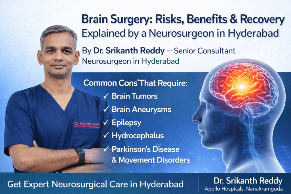Brain Surgery: Risks, Benefits & Recovery Explained by a Neurosurgeon in Hyderabad